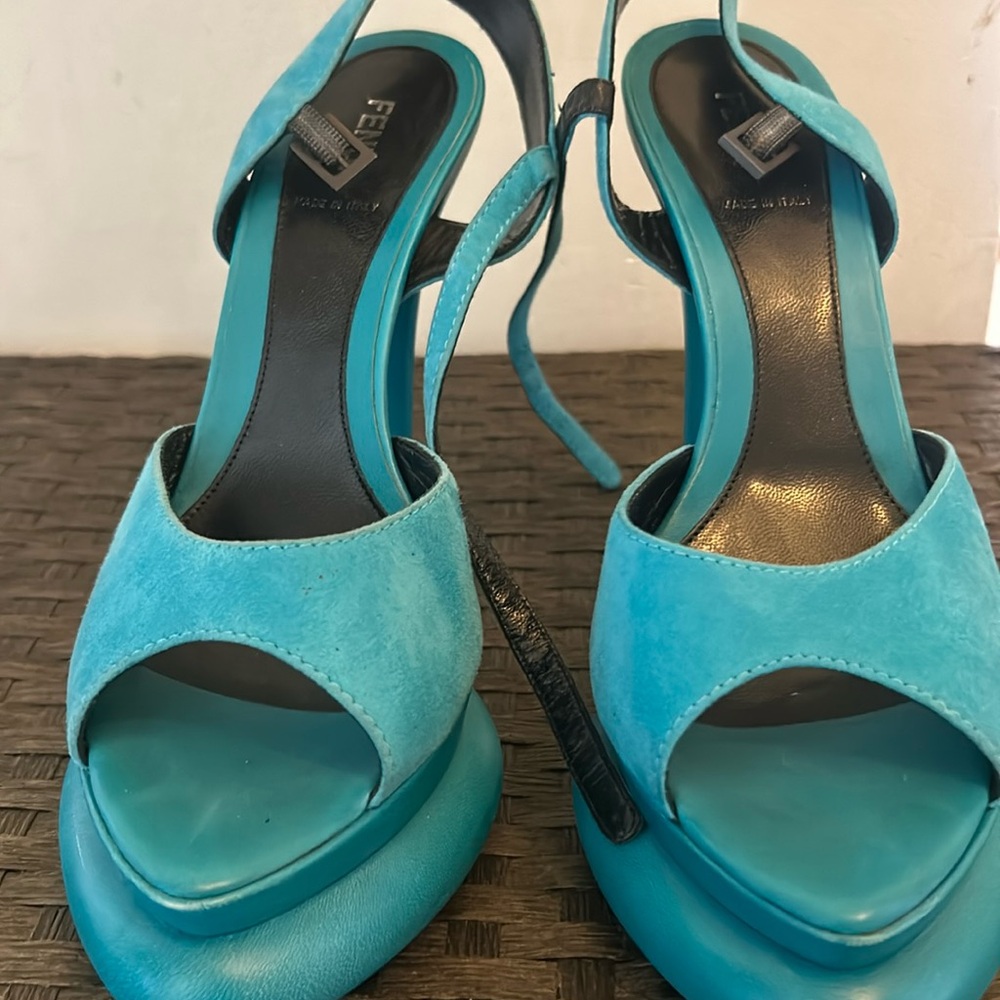 Turquoise Fendi Sandle with Platform